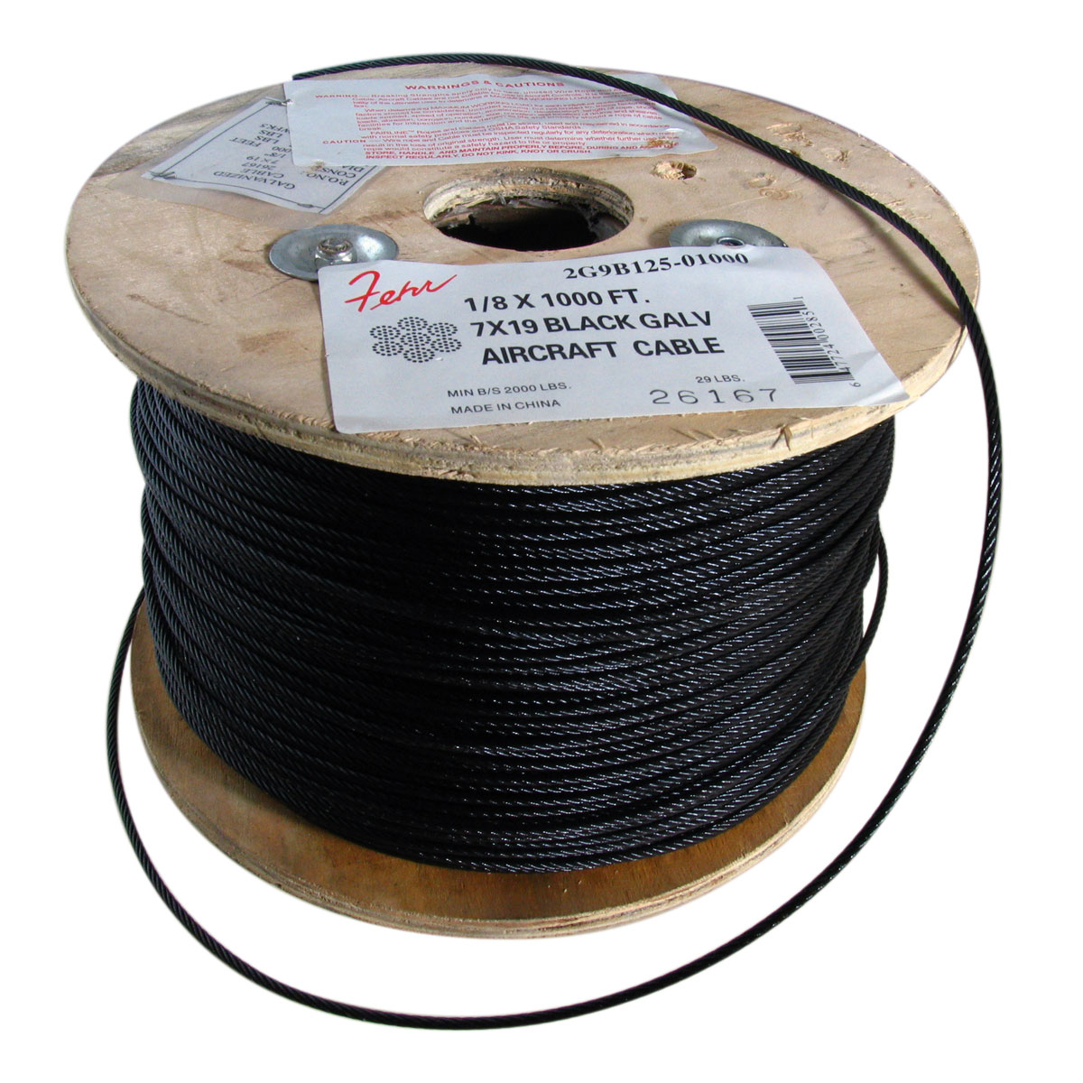 Black Coated Galvanized Aircraft Cable
