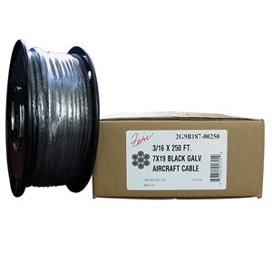 1 / 4 X 250 FT, 7X19 Black Hot Dip Galvanized Steel Cable 