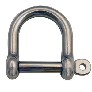 1/2 Inch Stainless Steel Type 316 Screw Pin D Shackles in a 4 Pack Each with a Working Load Limit of 2,500 Pounds 