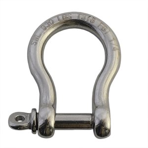 1 / 4 Type 316 Stainless Steel Screw Pin Bow Shackle, (6mm) WLL 930 Lbs