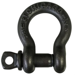 1 / 2 Load Rated Screw Pin Anchor Shackle, Black Oxide - USA