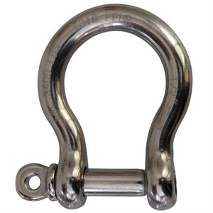 1 / 2 Type 316 Stainless Steel Screw Pin Bow Shackle, (12mm) WLL 3,400 Lbs