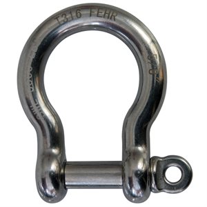 5 / 8 Type 316 Stainless Steel Screw Pin Bow Shackle, (16mm) WLL 5,500 Lbs